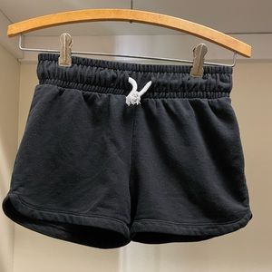 Girls black stretchy active tie shorts